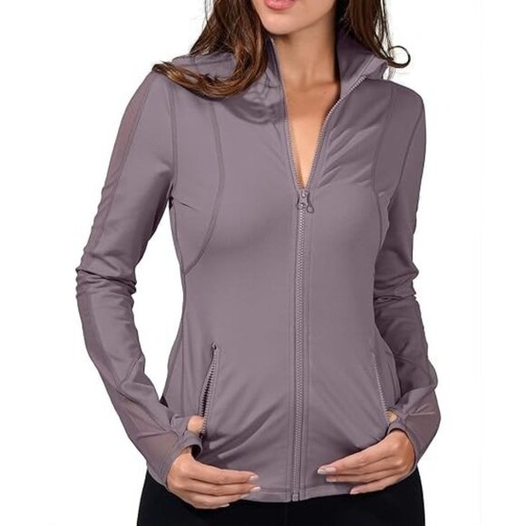 90 Degree By Reflex Full Zip Mesh Det Running Track Jacket Sugar Plum XS A001178 - Picture 1 of 9